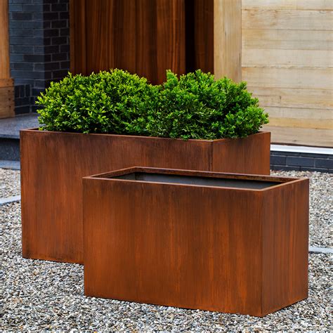 metal rust planter box|extra large corten steel planters.